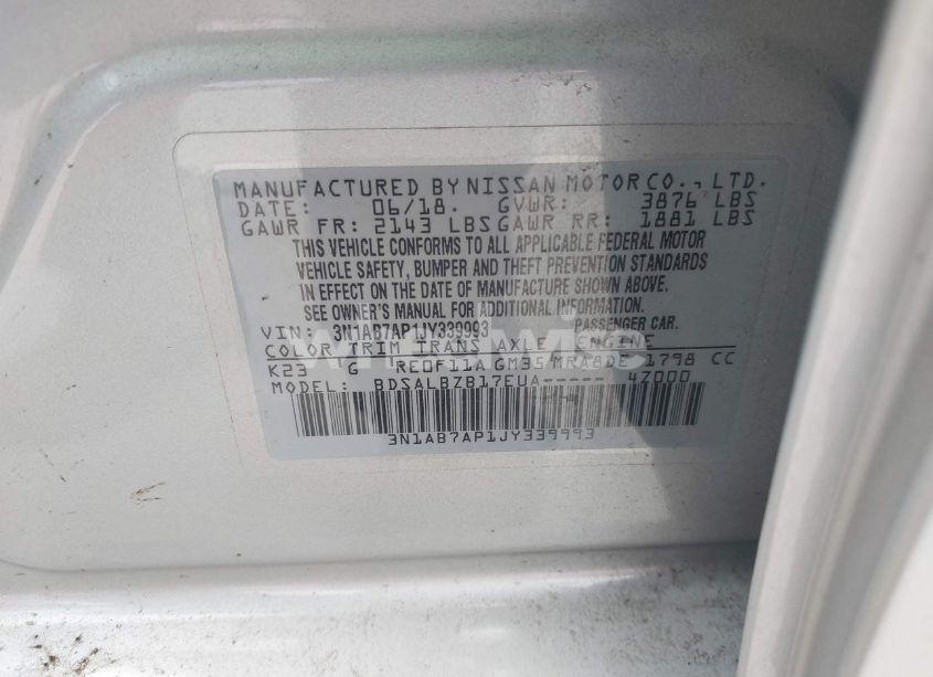 Photo 9 of 2018 Nissan Sentra S (VIN 3N1AB7AP1JY339993)