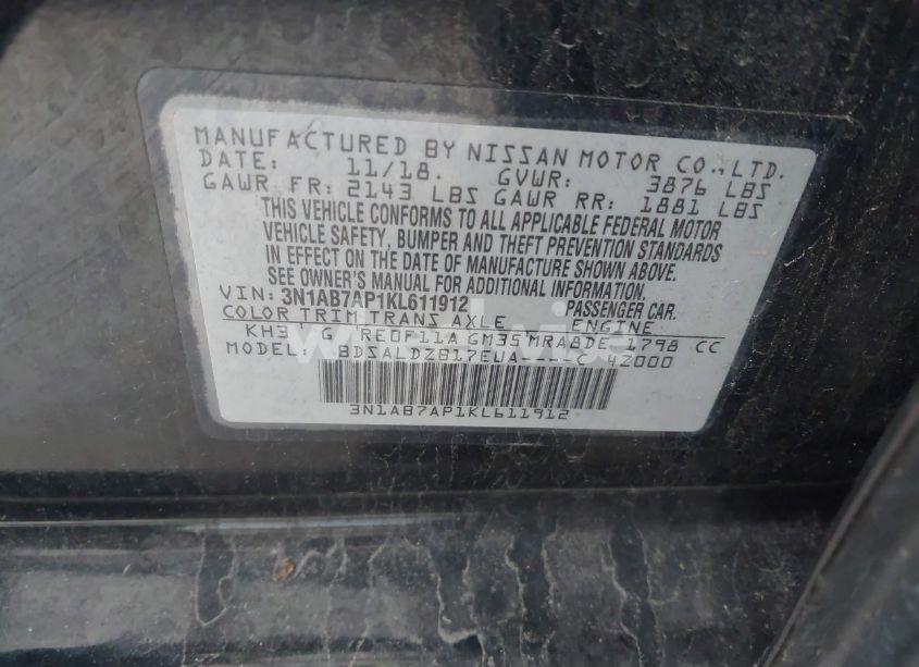 Photo 9 of 2019 Nissan Sentra SV (VIN 3N1AB7AP1KL611912)