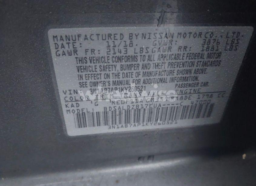 Photo 9 of 2019 Nissan Sentra SV (VIN 3N1AB7AP1KY260521)