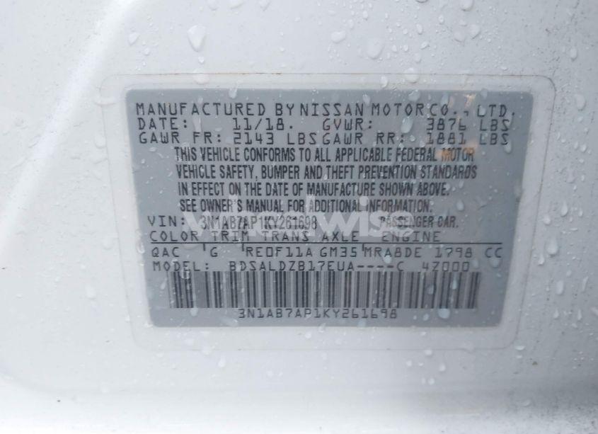 Photo 9 of 2019 Nissan Sentra SV (VIN 3N1AB7AP1KY261698)