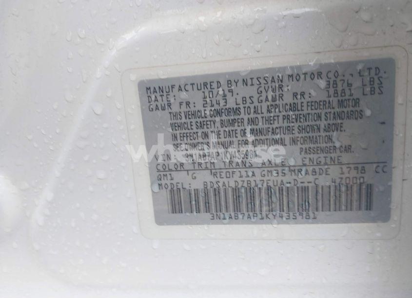 Photo 9 of 2019 Nissan Sentra SV (VIN 3N1AB7AP1KY435981)