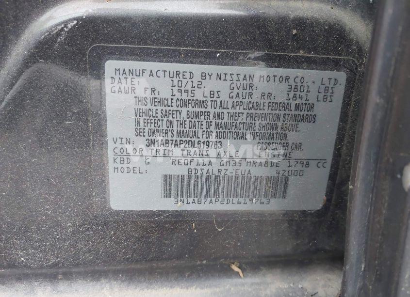 Photo 9 of 2013 Nissan Sentra SR (VIN 3N1AB7AP2DL619763)