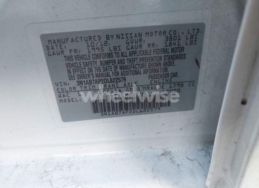 Photo 9 of 2013 Nissan Sentra SR (VIN 3N1AB7AP2DL622579)