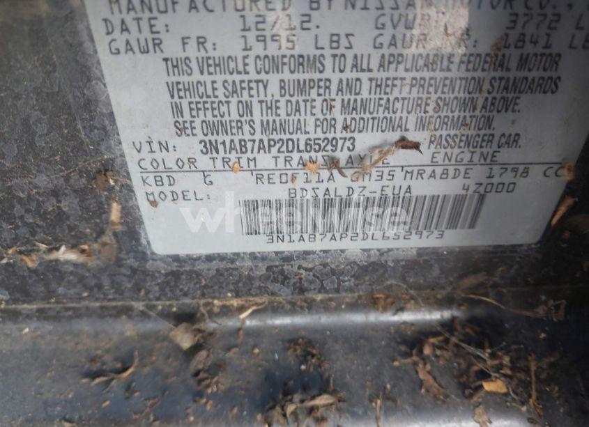 Photo 9 of 2013 Nissan Sentra SV (VIN 3N1AB7AP2DL652973)