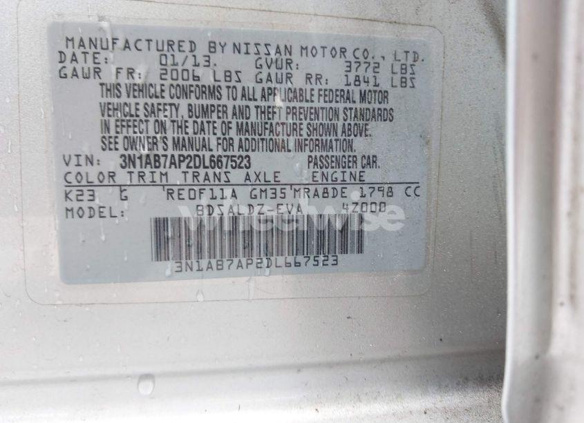 Photo 9 of 2013 Nissan Sentra SV (VIN 3N1AB7AP2DL667523)