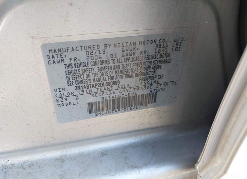 Photo 9 of 2013 Nissan Sentra SL (VIN 3N1AB7AP2DL680899)