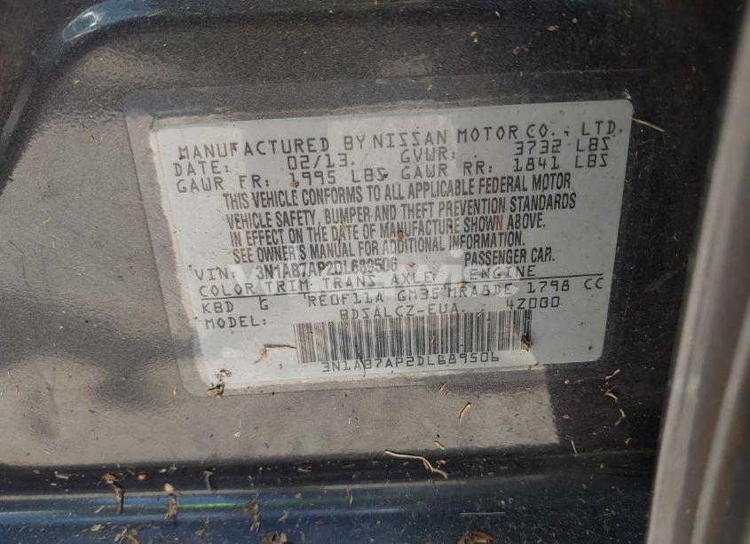 Photo 9 of 2013 Nissan Sentra S (VIN 3N1AB7AP2DL689506)