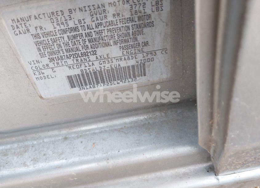 Photo 9 of 2013 Nissan Sentra SV (VIN 3N1AB7AP2DL692132)