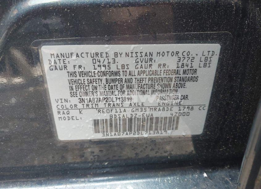 Photo 9 of 2013 Nissan Sentra SV (VIN 3N1AB7AP2DL713819)