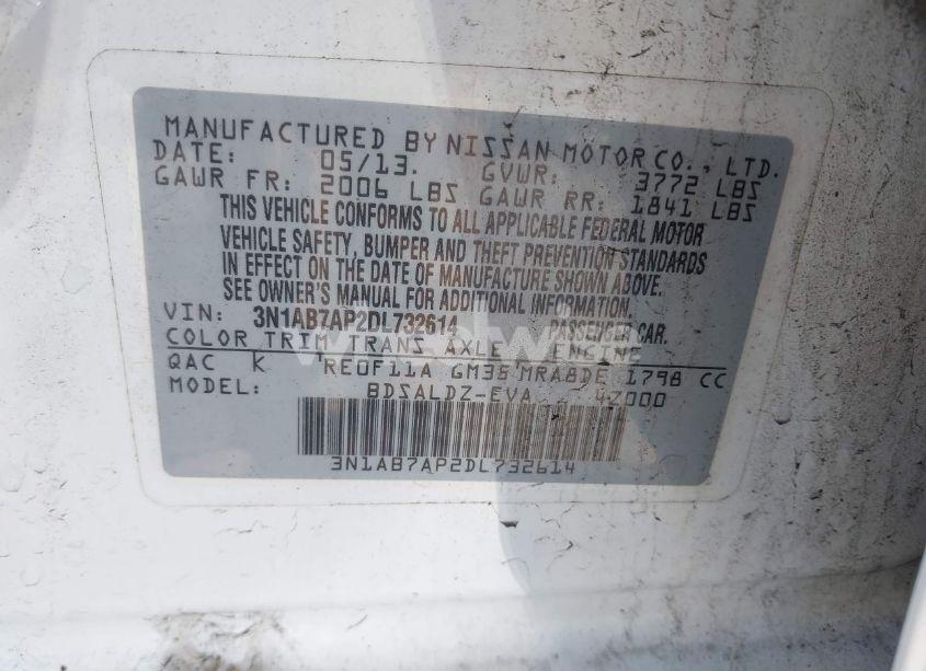 Photo 9 of 2013 Nissan Sentra SV (VIN 3N1AB7AP2DL732614)