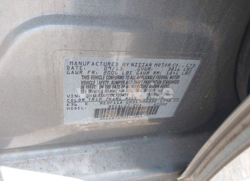 Photo 9 of 2013 Nissan Sentra SL (VIN 3N1AB7AP2DL786477)