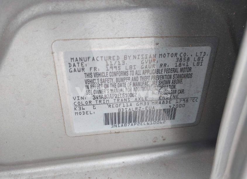 Photo 9 of 2014 Nissan Sentra SR (VIN 3N1AB7AP2EL610062)