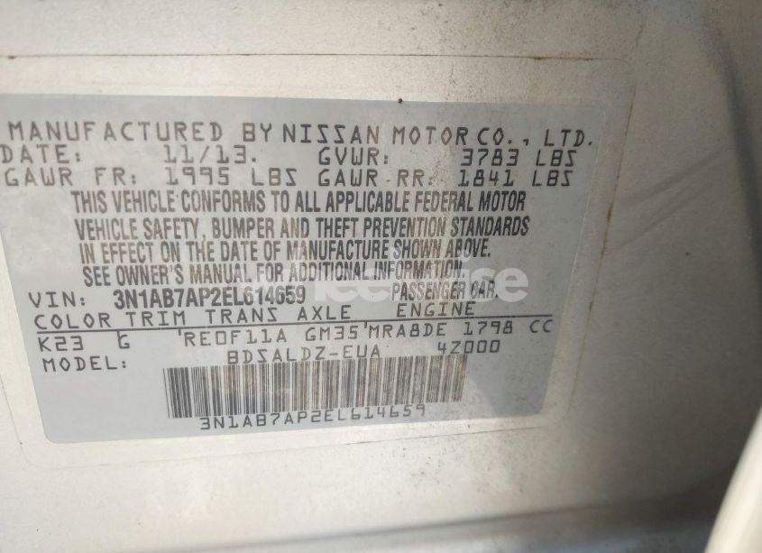 Photo 9 of 2014 Nissan Sentra SV (VIN 3N1AB7AP2EL614659)