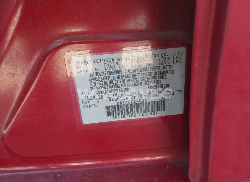 Photo 9 of 2014 Nissan Sentra S (VIN 3N1AB7AP2EL654501)