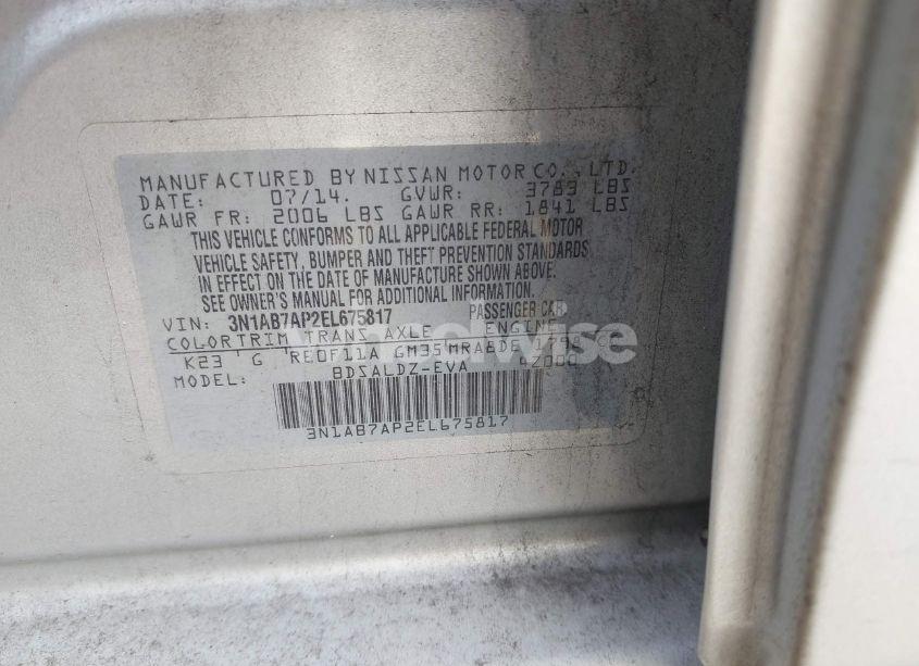 Photo 9 of 2014 Nissan Sentra SV (VIN 3N1AB7AP2EL675817)