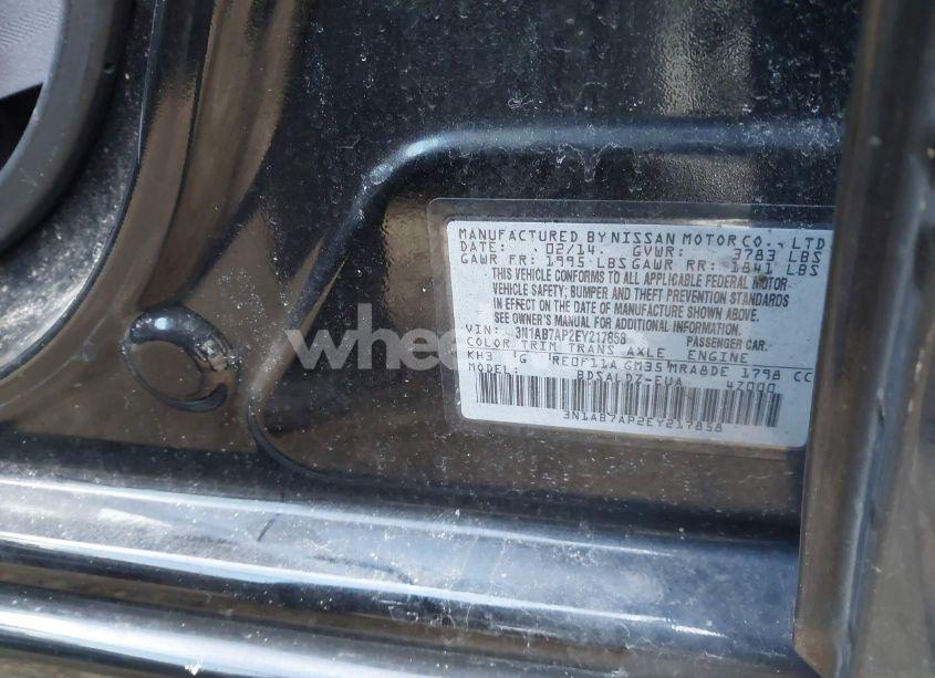 Photo 9 of 2014 Nissan Sentra FE+ S/FE+ SV/S/SL/SR/SV (VIN 3N1AB7AP2EY217858)