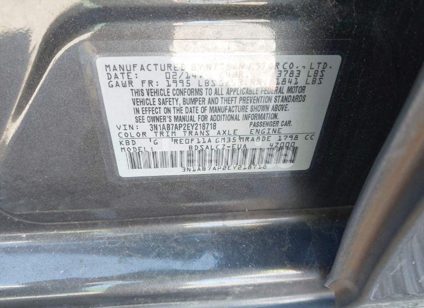Photo 9 of 2014 Nissan Sentra S (VIN 3N1AB7AP2EY218718)