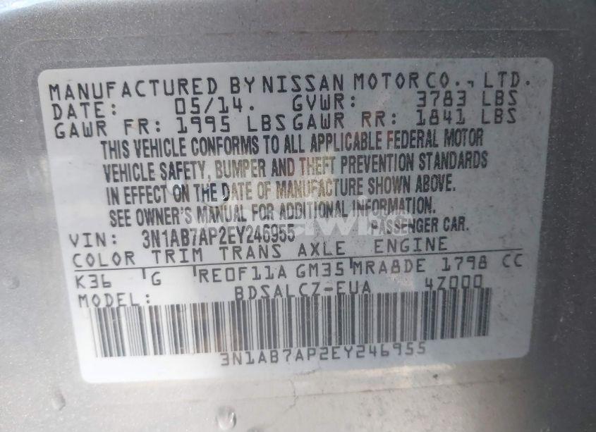 Photo 9 of 2014 Nissan Sentra S (VIN 3N1AB7AP2EY246955)