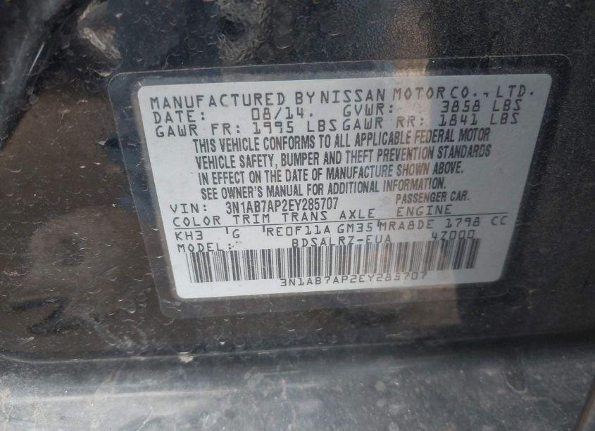 Photo 9 of 2014 Nissan Sentra SR (VIN 3N1AB7AP2EY285707)