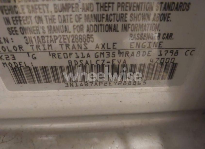 Photo 9 of 2014 Nissan Sentra S (VIN 3N1AB7AP2EY288865)