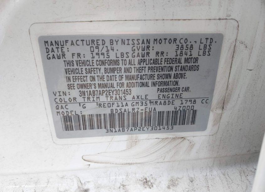 Photo 9 of 2014 Nissan Sentra SR (VIN 3N1AB7AP2EY301453)