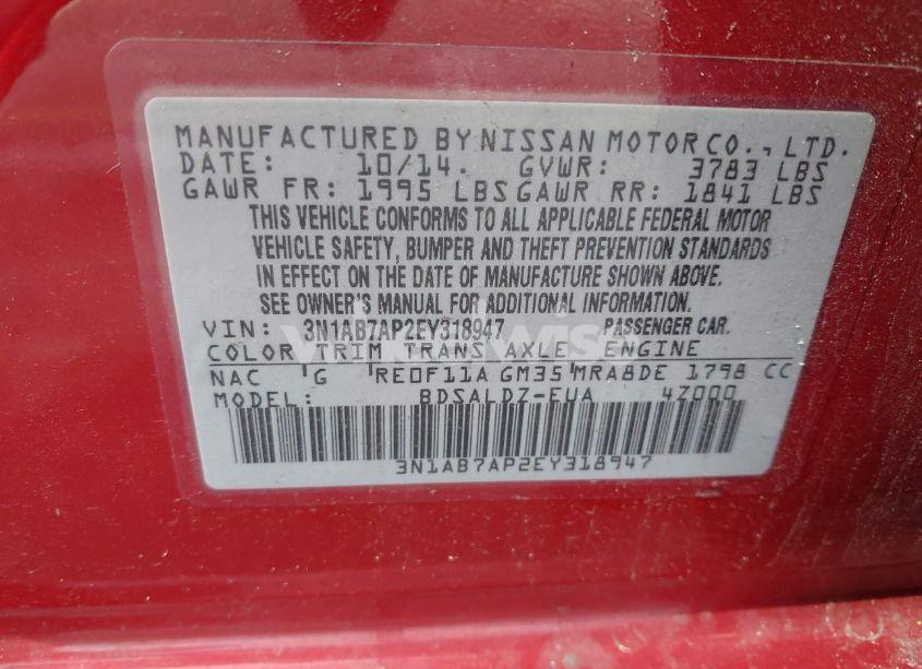 Photo 9 of 2014 Nissan Sentra SV (VIN 3N1AB7AP2EY318947)