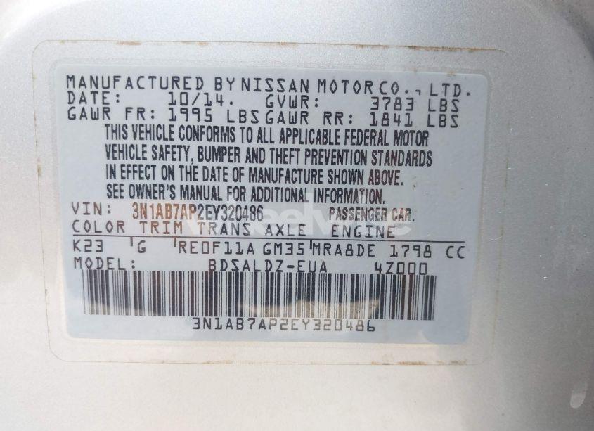 Photo 9 of 2014 Nissan Sentra SV (VIN 3N1AB7AP2EY320486)