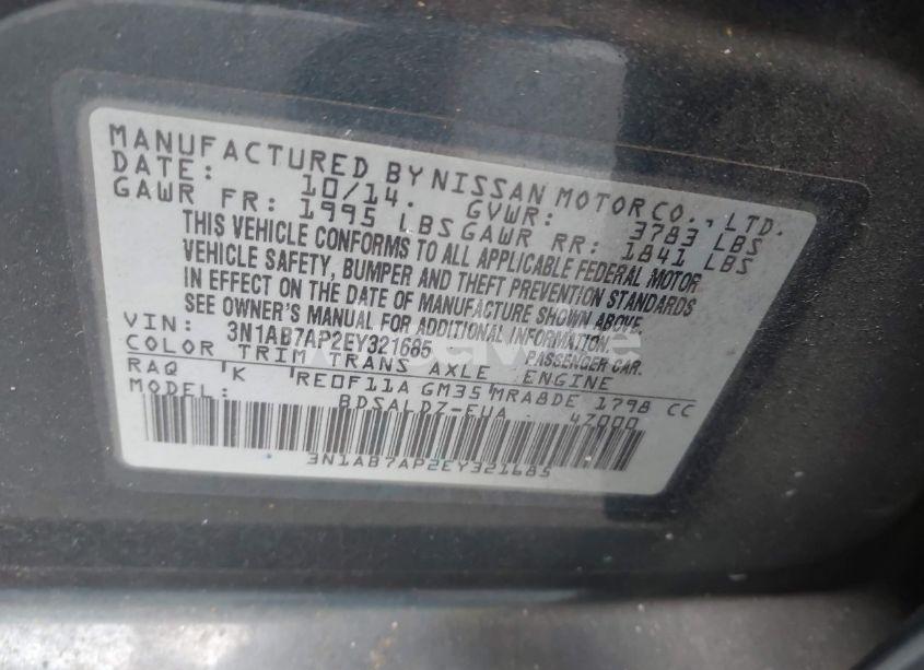 Photo 9 of 2014 Nissan Sentra SV (VIN 3N1AB7AP2EY321685)