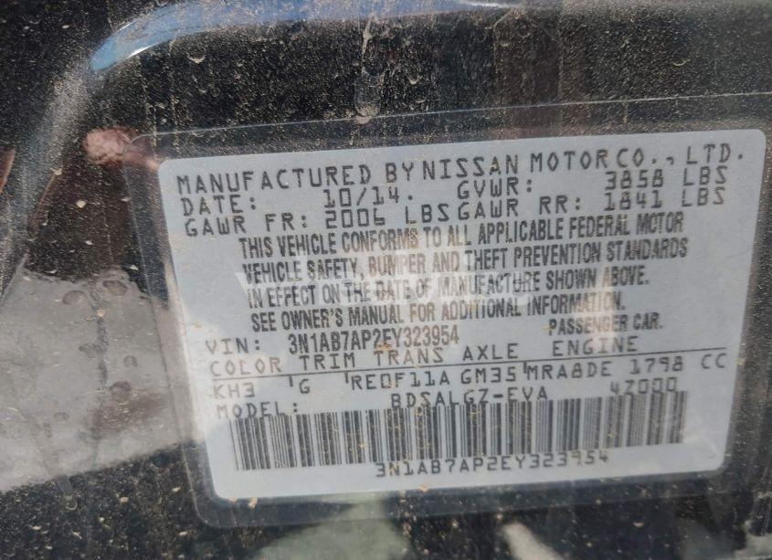 Photo 9 of 2014 Nissan Sentra SL (VIN 3N1AB7AP2EY323954)