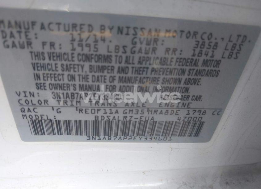 Photo 9 of 2014 Nissan Sentra SR (VIN 3N1AB7AP2EY334601)