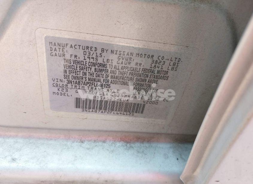 Photo 9 of 2015 Nissan Sentra FE+ S/S/SL/SR/SV (VIN 3N1AB7AP2FL646125)