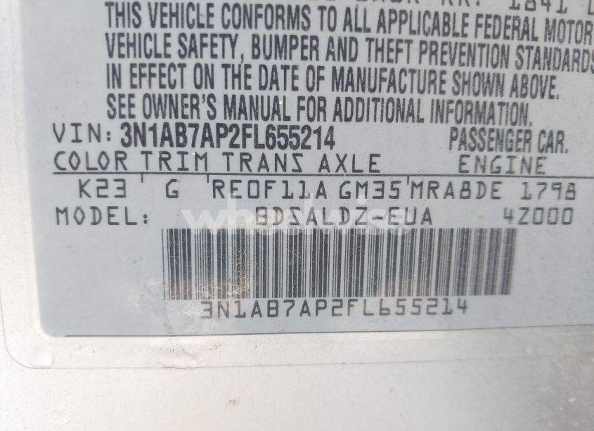 Photo 9 of 2015 Nissan Sentra FE+ S/S/SL/SR/SV (VIN 3N1AB7AP2FL655214)