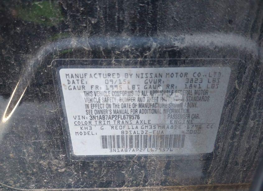 Photo 9 of 2015 Nissan Sentra SV (VIN 3N1AB7AP2FL679576)