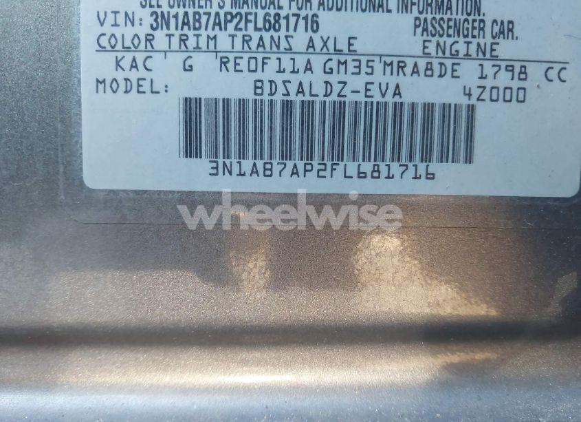 Photo 9 of 2015 Nissan Sentra SV (VIN 3N1AB7AP2FL681716)