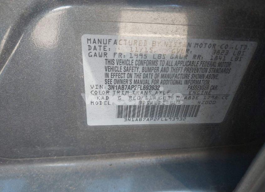 Photo 9 of 2015 Nissan Sentra SV (VIN 3N1AB7AP2FL693932)