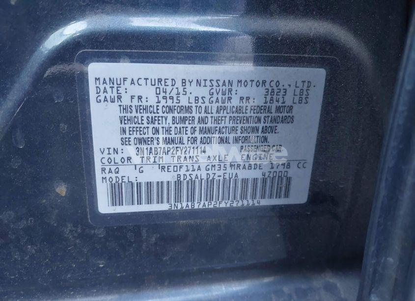 Photo 9 of 2015 Nissan Sentra SV (VIN 3N1AB7AP2FY271114)
