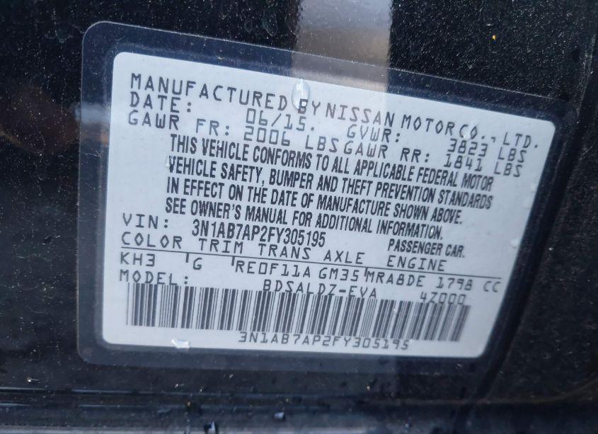 Photo 9 of 2015 Nissan Sentra SV (VIN 3N1AB7AP2FY305195)