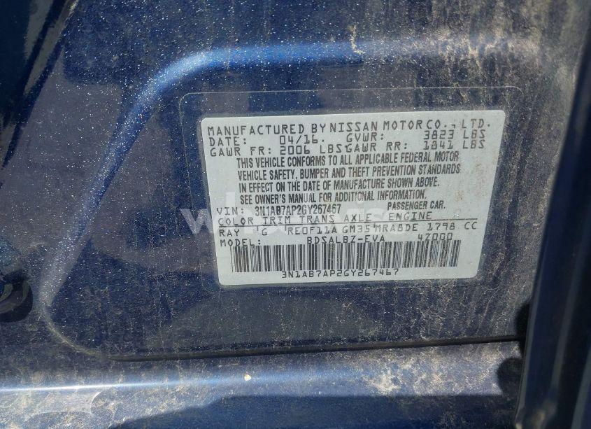 Photo 9 of 2016 Nissan Sentra S (VIN 3N1AB7AP2GY267467)