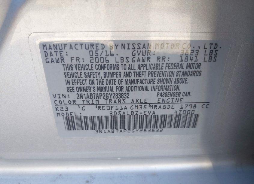 Photo 9 of 2016 Nissan Sentra S (VIN 3N1AB7AP2GY283832)