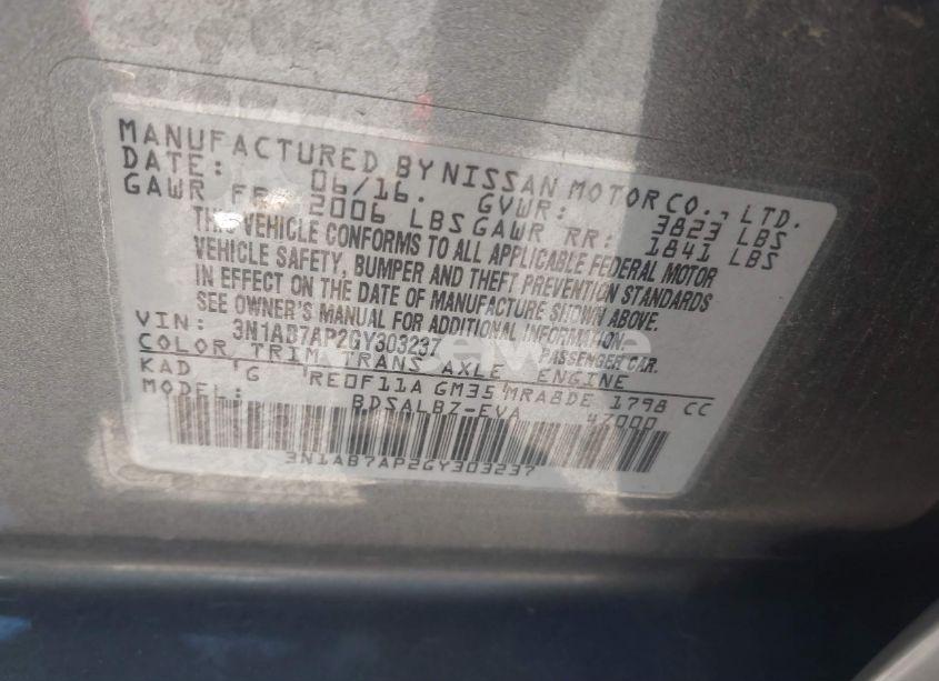 Photo 9 of 2016 Nissan Sentra FE+ S/S/SL/SR/SV (VIN 3N1AB7AP2GY303237)