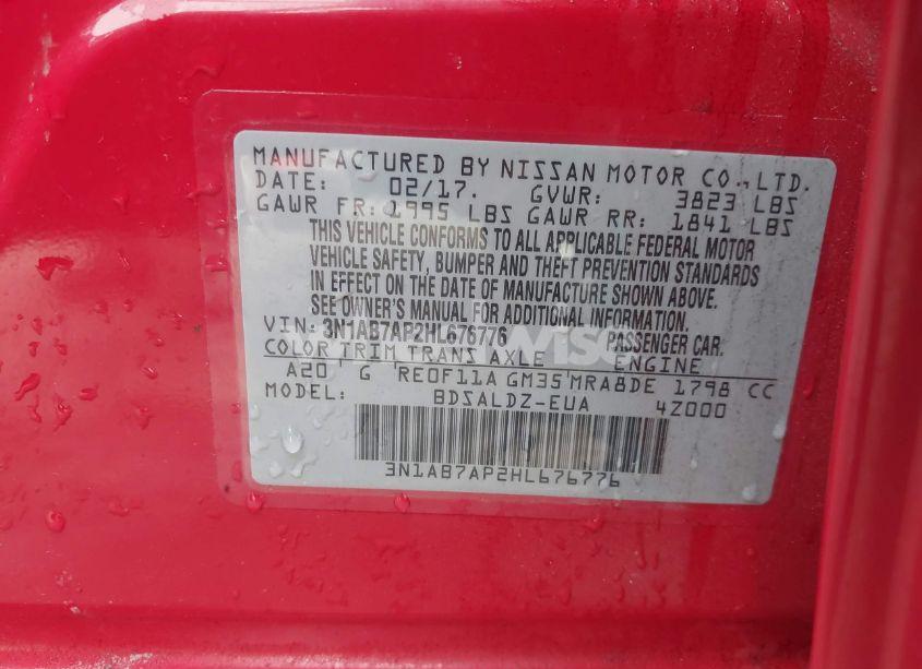 Photo 9 of 2017 Nissan Sentra SV (VIN 3N1AB7AP2HL676776)