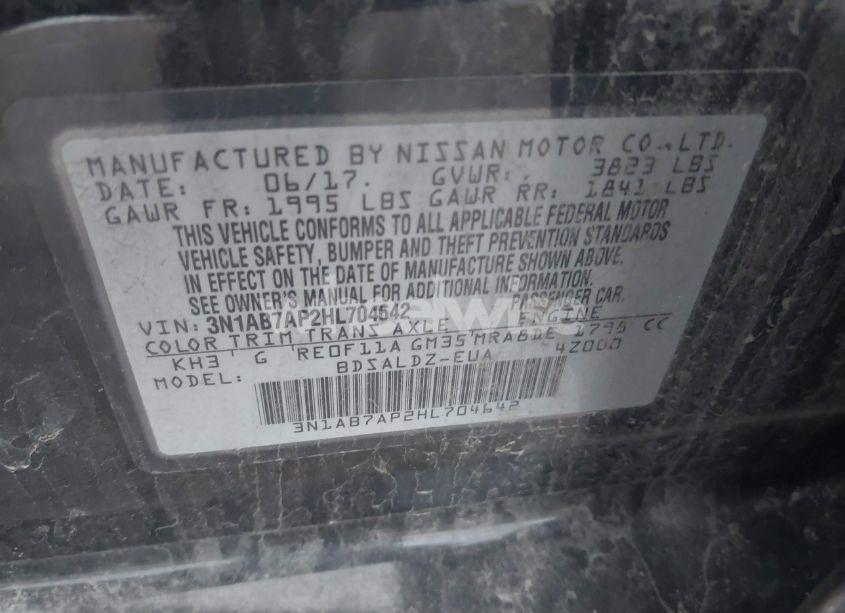 Photo 9 of 2017 Nissan Sentra SV (VIN 3N1AB7AP2HL704642)