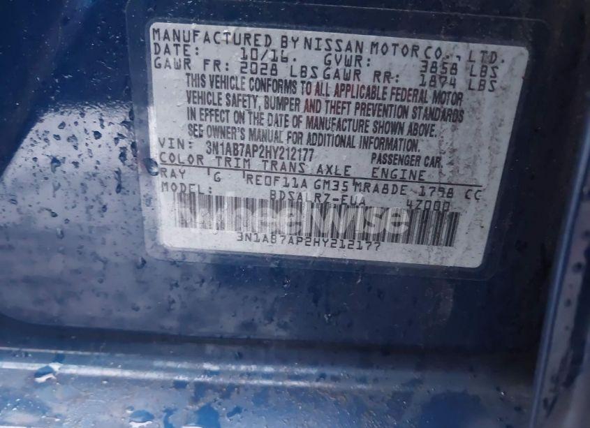 Photo 9 of 2017 Nissan Sentra SR (VIN 3N1AB7AP2HY212177)