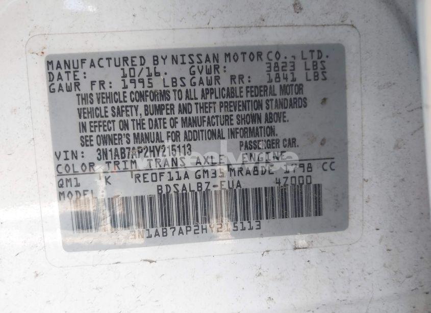 Photo 9 of 2017 Nissan Sentra S (VIN 3N1AB7AP2HY215113)