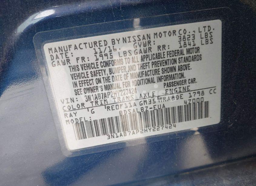 Photo 9 of 2017 Nissan Sentra S (VIN 3N1AB7AP2HY227424)