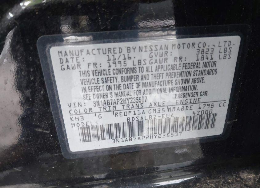 Photo 9 of 2017 Nissan Sentra S (VIN 3N1AB7AP2HY235507)