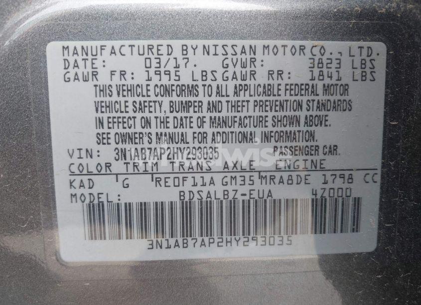 Photo 9 of 2017 Nissan Sentra S (VIN 3N1AB7AP2HY293035)