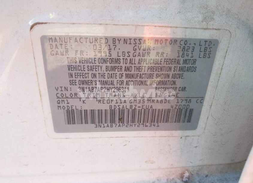 Photo 9 of 2017 Nissan Sentra S (VIN 3N1AB7AP2HY296341)