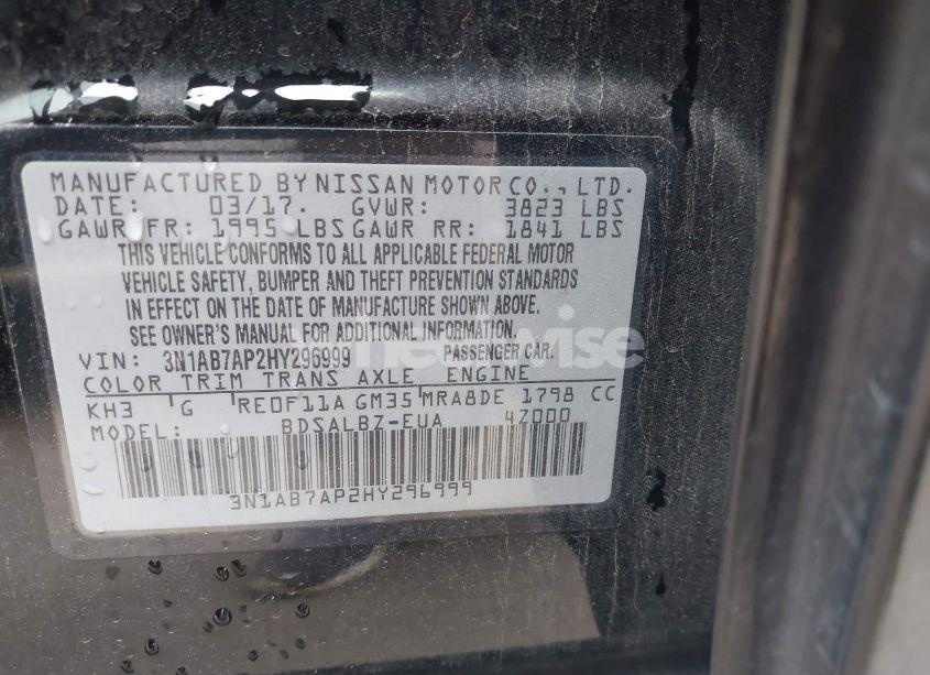 Photo 9 of 2017 Nissan Sentra S (VIN 3N1AB7AP2HY296999)