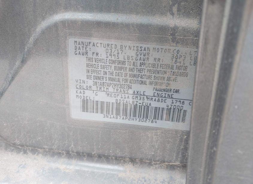 Photo 9 of 2017 Nissan Sentra S (VIN 3N1AB7AP2HY302784)